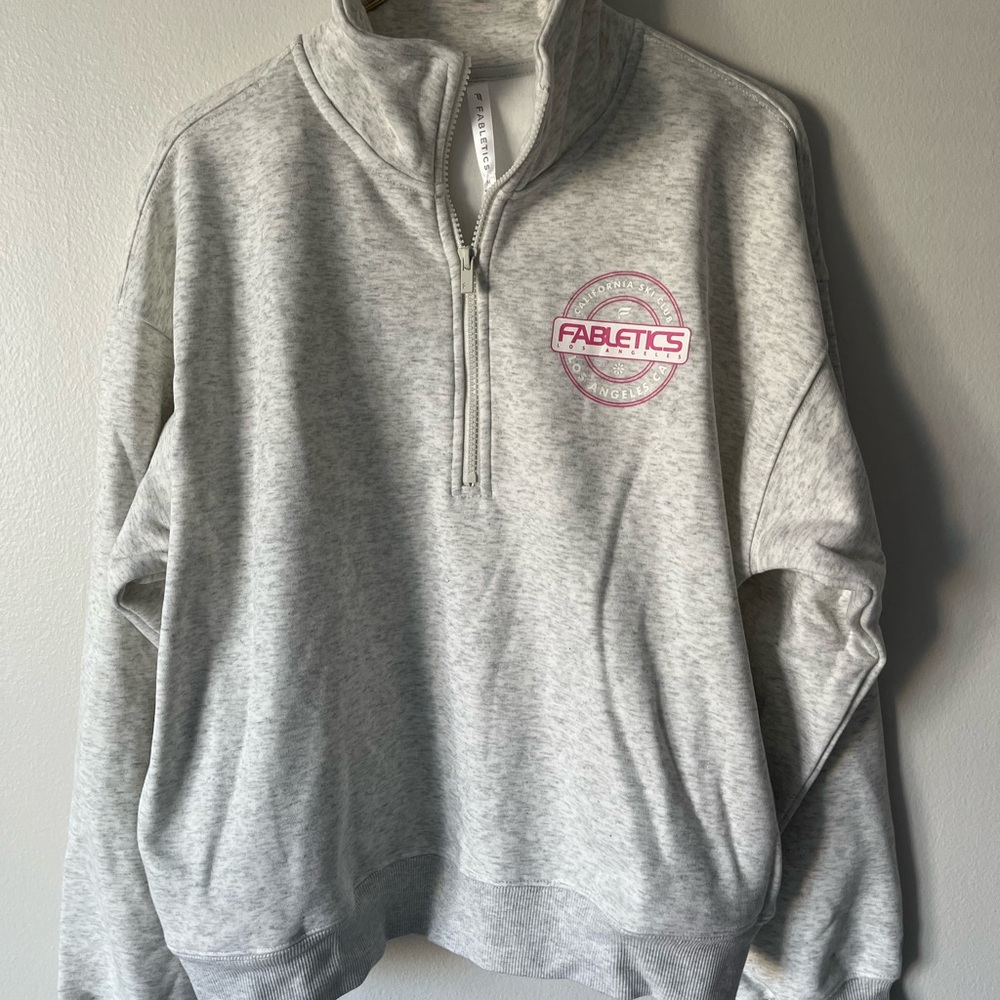Fabletics Heather Gray Zip-Up Jacket
